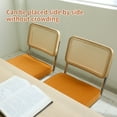 thumbnail image 4 of Tcbosik Velvet Upholstered Dining Chairs Set of 2, Armless Rattan Kitchen Chair with Metal Legs for Living Room, Orange, 4 of 8