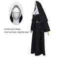 thumbnail image 3 of Halloween Nun Cosplay Costume 4-Pieces Set Nun Costume + Cape + Belt + Necklace Cosplay Costume-, 3 of 4