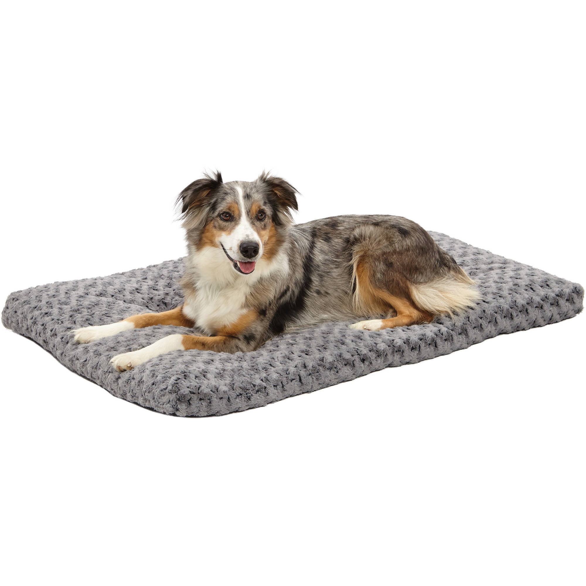 MidWest Quiet Time Dog Bed & Crate Mat, Deluxe Ombre Swirl, 42", Gray