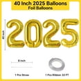 Liagile 40 Inch Giant Silver Number 2025 Balloon, 2025 New Years