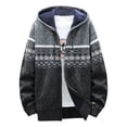 thumbnail image 1 of DPTALR Cardigan à Capuche Tricoté à Manches Longues pour Hommes avec Fermeture Éclair, 1 of 4