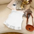 thumbnail image 5 of Mnyotv Toddler Girls Summer Clothes Sleeveless Ruffle Hem Tank Tops with Bow Casual Crewneck T Shirts Size 3-4 Years, 5 of 8