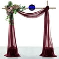 thumbnail image 2 of MDS pack of 1 panels (30" width x 30Ft Long) Wedding Arch Draping Fabric sheer Chiffon Fabric Drapery for Wedding Ceremony - burgundy, 2 of 7