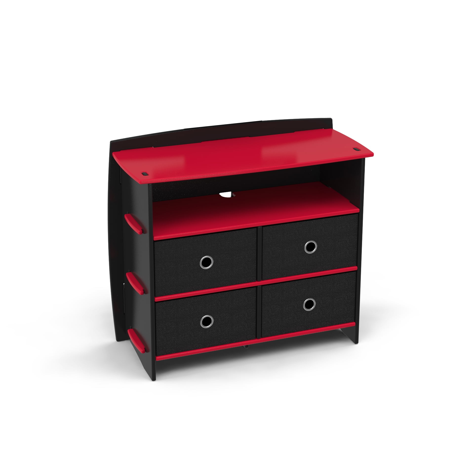 Legare Kids Dresser No Tools Assembly 4 Drawer Red And White