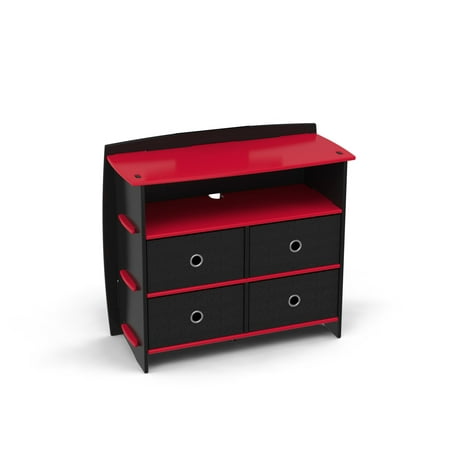 Legare Kids Dresser No Tools Assembly 4 Drawer Red And White