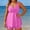 #0057-Hot Pink, variant on Sokhug Womens Plus Size Solid Color Tankini Set Waist Control Design Two Piece Swimsuit With Built in Bra