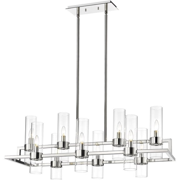 10 Light Chandelier In Restoration Style-16.75 Inches Tall And 16.5 Inches Wide-Polished Nickel Finish Z-Lite 4008-10Pn