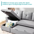 thumbnail image 5 of SEGMART 3-Seat Couch for Living Room, 90'' Pull Out Sectional Storage Sofa Bed with 6 Side Pockets, Polyester L-Shaped Corner 3-Seat Couch with Storage Chaise for Small Space, 250lbs, Gray, SS820, 5 of 9