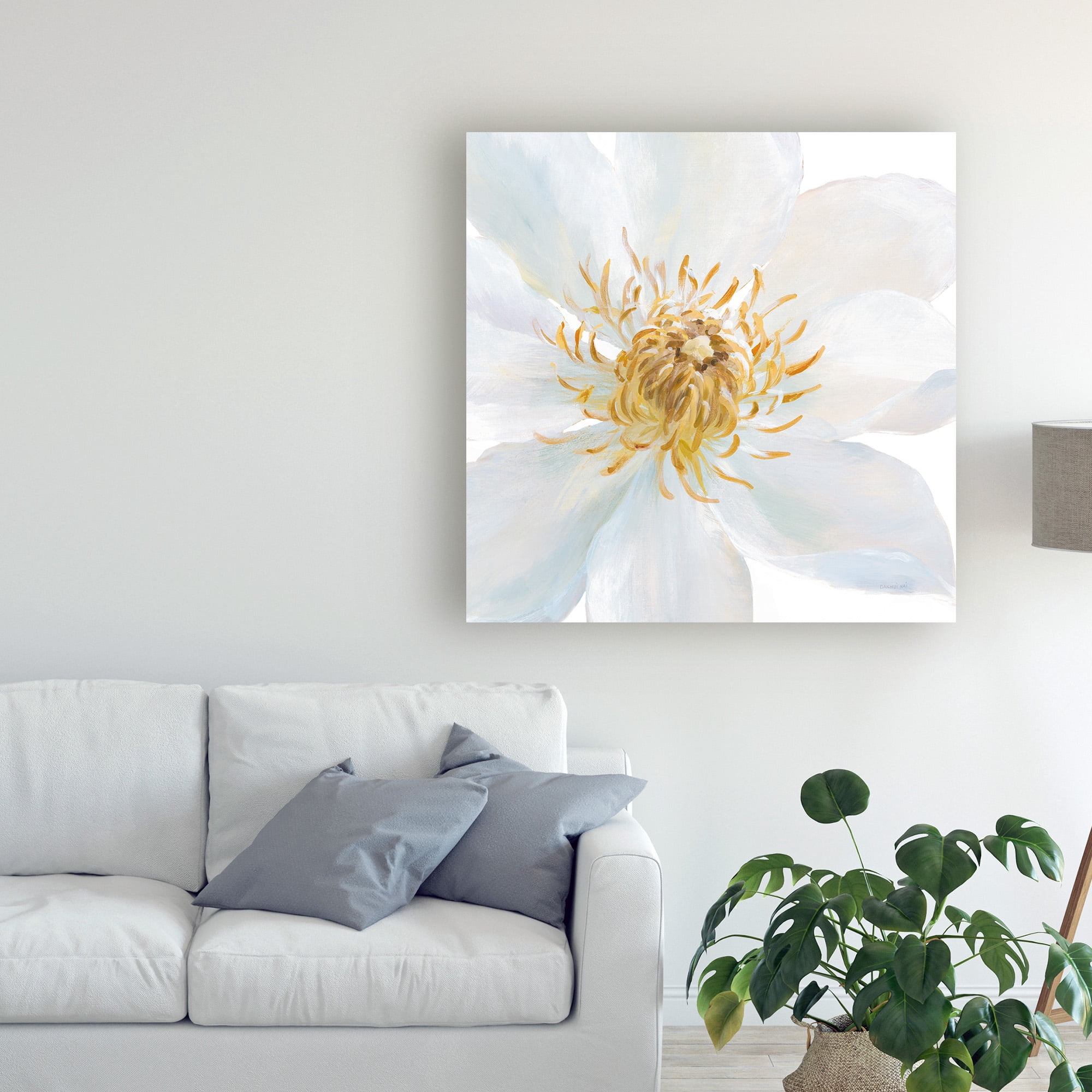 Trademark Fine Art 'Contemporary Clematis Gray' Canvas Art by Danhui Nai