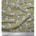 thumbnail image 1 of Soimoi Green Velvet Fabric Check & Burger Food Decor Fabric Printed Yard 58 Inch Wide, 1 of 3