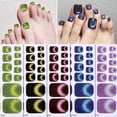 thumbnail image 2 of GlamToes 22pcs Cat Eye Toe Press On Fake Nails Kit, Full Cover Toenail Art Manicure Decoration with Strong Adhesive, DIY Application, 2 of 7