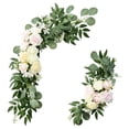 thumbnail image 1 of Guirnalda de Boda Zulema 2 x Flor Swag Arreglo Floral Colgante Seda Rústica Verde Rosado Flores de arco de boda, 1 of 8