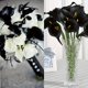 thumbnail image 4 of Ramo de novia artificial de 13.5 pulgadas con 10 flores negras de Halloween, calas de tacto auténtico, ideal for bodas y decoración del hogar., 4 of 7
