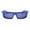 Metallic Blue (Blue Mirror), variant on Inflated Bubble Sunglasses Thick Rectangular Shades UV400 Metallic Blue