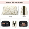 thumbnail image 5 of Naloa Elegant Gold Leaf Pattern Leather Makeup Bag for Purse Travel, Portable Small Cosmetic Organizer for Women and Girls, Make up Bag with Zipper, 5 of 8