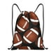thumbnail image 1 of Fotbe Brown Football On Black Bolsa Mochila con Cordón Estampada, Bolsa de Gimnasio Deportiva, Bolsa Cinch, Bolsa con Cordón para Hombres y Mujeres-Medium, 1 of 6