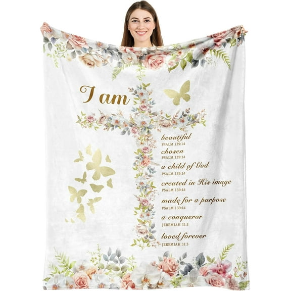 Christian Gifts for Women Faith, Gifts for Christian Women, Religious Gifts for Women Christian, Christian Christmas Birthday Gifts, Religious Bible Verses Gifts, I Am A Child of God Blanket