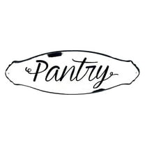 Pantry Wall Door Sign Kitchen Storage Designation Metal Rustic White Black Farmhouse Rustic Vintage Plaque 12" x 4"