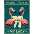 thumbnail image 3 of AatoeaX Flamingo Toilet Paper Your Butt Napkins My Lady PosterAesthetic Home Decor – Perfect for Gallery Walls or Gifts, 12"x18"or18"x12",Gallery Wood Frame, 3 of 4