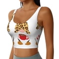 thumbnail image 2 of Hirioo Christmas Gnomes In Leopard for Women's Sports Vest with Full-Print Design, Stretchy Fabric and Removable Pads-Large, 2 of 8