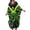 Green, variant on Women's Loose Kaftan Maxi Dress, Bohemian Floral Print V-Neck Batwing Sleeve Long Beach Dress, Lightweight Summer Cover Up