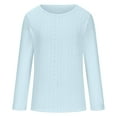 thumbnail image 5 of Itsame Blouses for Women, Long Sleeve Solid Color Plus Size Daily Casual Basic Tops Light Blue L, 5 of 6
