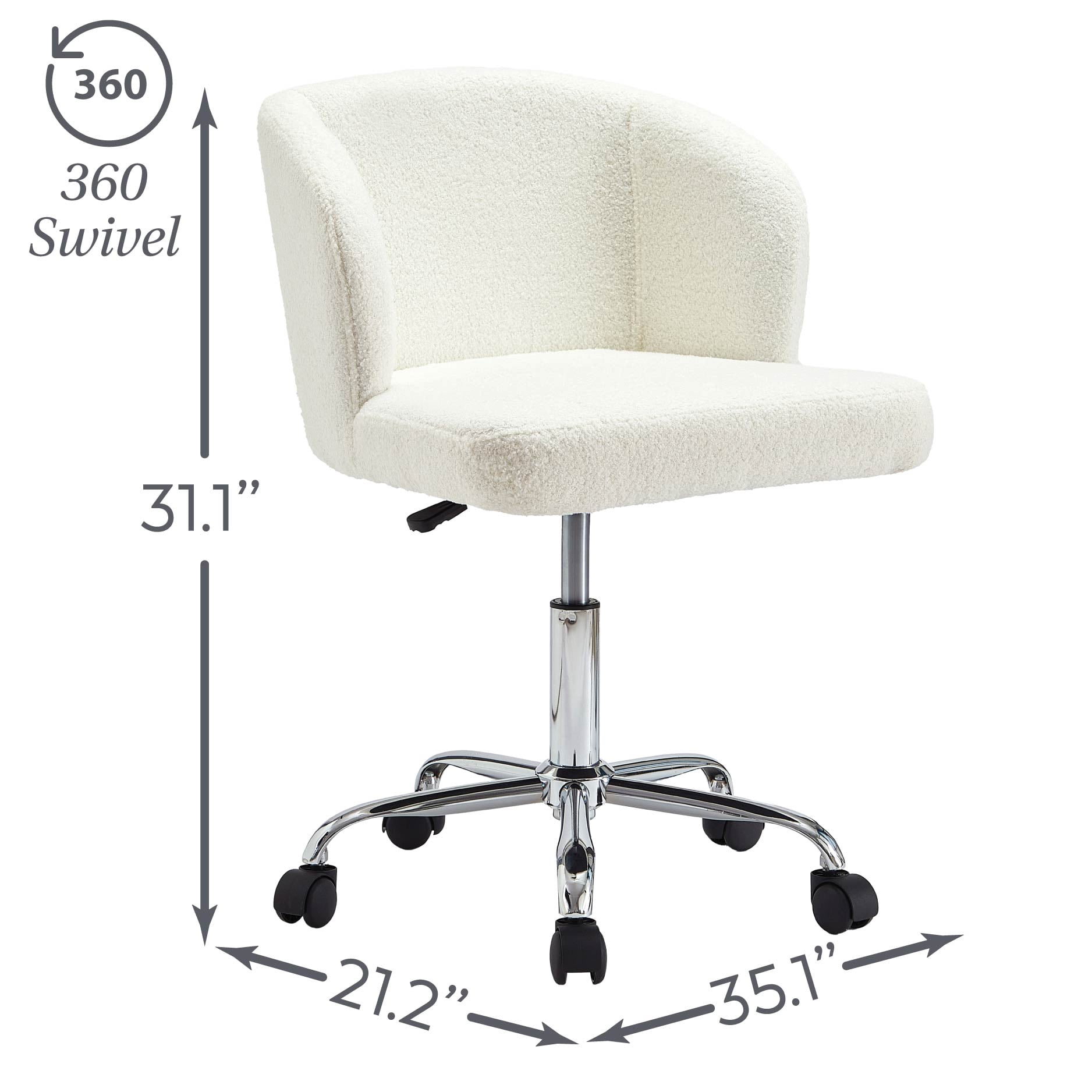 Stylehouse Boucle Wingback Swivel Desk Chair