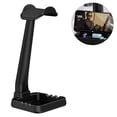 thumbnail image 2 of Soporte para auriculares, soporte para auriculares de escritorio - Soporte para auriculares de escritorio, para todos los auriculares, como auriculares para juegos, auriculares de música - Negro, 2 of 8
