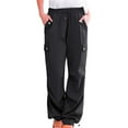 thumbnail image 5 of QUNYINEY Button Women's Cargo Pants Solid Wide Leg Casual Trousers Elastic Waist Drawstring Relaxed Fit with Pockets Pants, 5 of 5