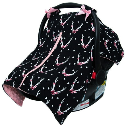 Jlika Car Seat Canopy Cover Black Fl Deer Brickseek Jlika Car Seat Canopy Cover Black