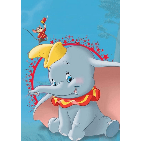 DIY Diamond Painting Kits for Adults,Full Round Drills Cross Stitch Crystal Rhinestone Embroidery for Beginner,Painting Decor for Gift(Dumbo)12x16inch