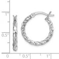 thumbnail image 2 of FB Jewels Sterling Silver Rhodium Plated Twist 20mm Hoop Earrings, 2 of 2