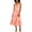 Coral, variant on DRESSES Womens Coral Smocked Tie Tiered Pullover Lined Sleeveless Square Neck Midi Fit + Flare Dress 10