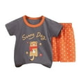 thumbnail image 2 of Cethrio Kids Boys Outfit Sets, Casual Cute Short Sleeve Cotton Shirt Top and Shorts Suits Dark Gray Size 3 T, 2 of 3