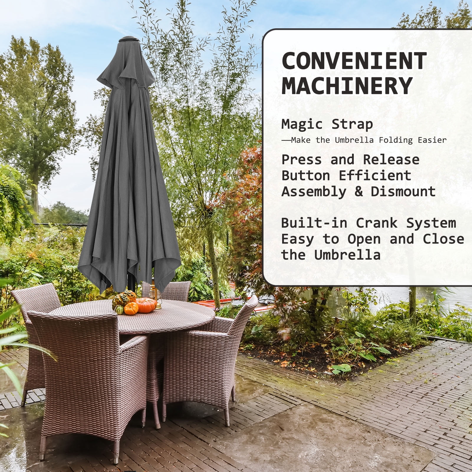 7 ft tilt patio umbrella crank ABCCANOPY 7.5-ft Market Polyester The At Home Outdoor Patio Umbrella is a 7.5 Aquifer Crank & Tilt Round