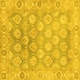 thumbnail image 1 of Ahgly Company Indoor Square Oriental Yellow Traditional Area Rugs, 3' Square, 1 of 4