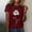 Red, variant on Fznquz Spring Summer Womens Short Sleeve Tops Casual Graphic Tees Round Neck Green 2025 Womens T Shirts