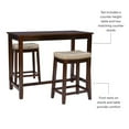 thumbnail image 4 of Linon Claridge Wood 3 Piece Counter Dining Set Beige Faux Leather Seats in Brown, 4 of 11
