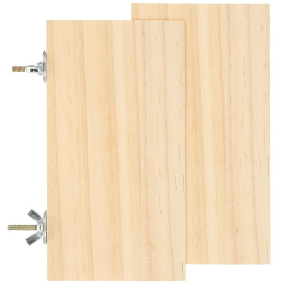 LOLIPPYY Flat Bird Perch 2Pcs Wooden Bird Platforms for Parakeets Beige 5.89X3.14in