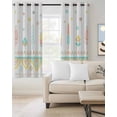 thumbnail image 2 of Yellow Teal Pink Blackout Curtains for Bedroom/Living Room, Thermal Insulated Kitchen Curtains, Geometric Abstract Art Cream Grommet Darkening Window Treatment Drapes 42"x63"x2, 2 of 8
