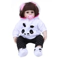 thumbnail image 4 of Muñeca realista de silicona suave de 48 cm/19 pulgadas para niñas, juguete para jugar a las casitas, ropa de panda de 48 cm, 4 of 13