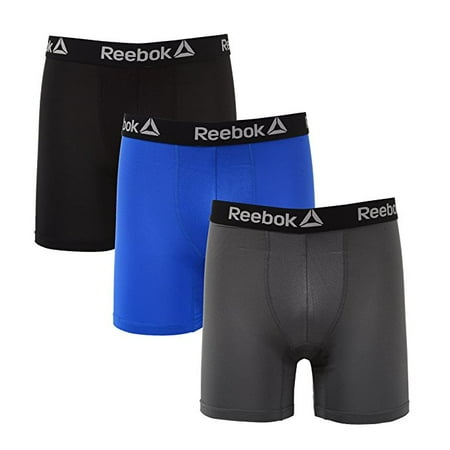 - REEBOK 3 PACK BOXER - BLUE / BLACK / GREY - MEDIUM - UNDERWEAR PERFORMANCE MEN