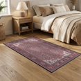 thumbnail image 2 of ODIKA Pink Print Leopard Cheetah Spotted Border Flannel Boho Motif Non-Slip Low Profile for Guest Room, Lounge, Apartment, 2 of 7