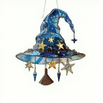 JoyMoreHome Witch Hat Halloween Hanging Decorations, 2D Acrylic Witch Hat Window Hanging Sun Catcher Decor, Home Holiday Theme Decoration