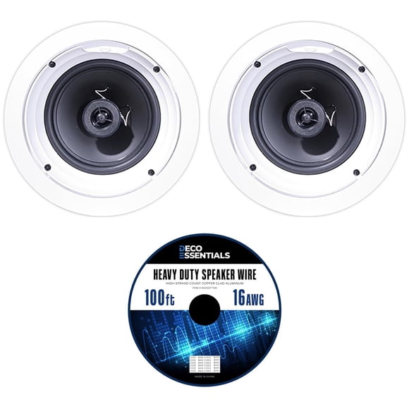 Altavoz de techo Klipsch R-1650-C blanco (paquete de 2) con cable de 30 m