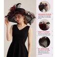 thumbnail image 3 of Women's Kentucky Derby Church Dress Hat Wide Brim Leaf Flower Bridal Shower Hat, 3 of 5