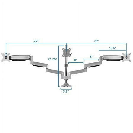 Mount-It! - Triple Monitor Desk Mount - Silver