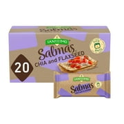 Sanissimo Salmas Chia & CM31Flaxseed, 20 Packs of 3 Crackers, Oven Baked Corn Crackers, Gluten Free, Non-GMO, Kosher Certified