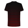 thumbnail image 4 of LpwkSSA Men Casual Round Neck Printing Pullover Fitness Sports Shorts Sleeves T Shirt Blouse Red L, 4 of 5