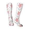 thumbnail image 2 of Knee High Socks for Men and Women, Bohemian Funny Rabbit Flower Love Althletic Compression Socks, Support Long Tube Socks for Outdoor Sport, Calf Socks, High Stockings for Women Men, 2 of 7